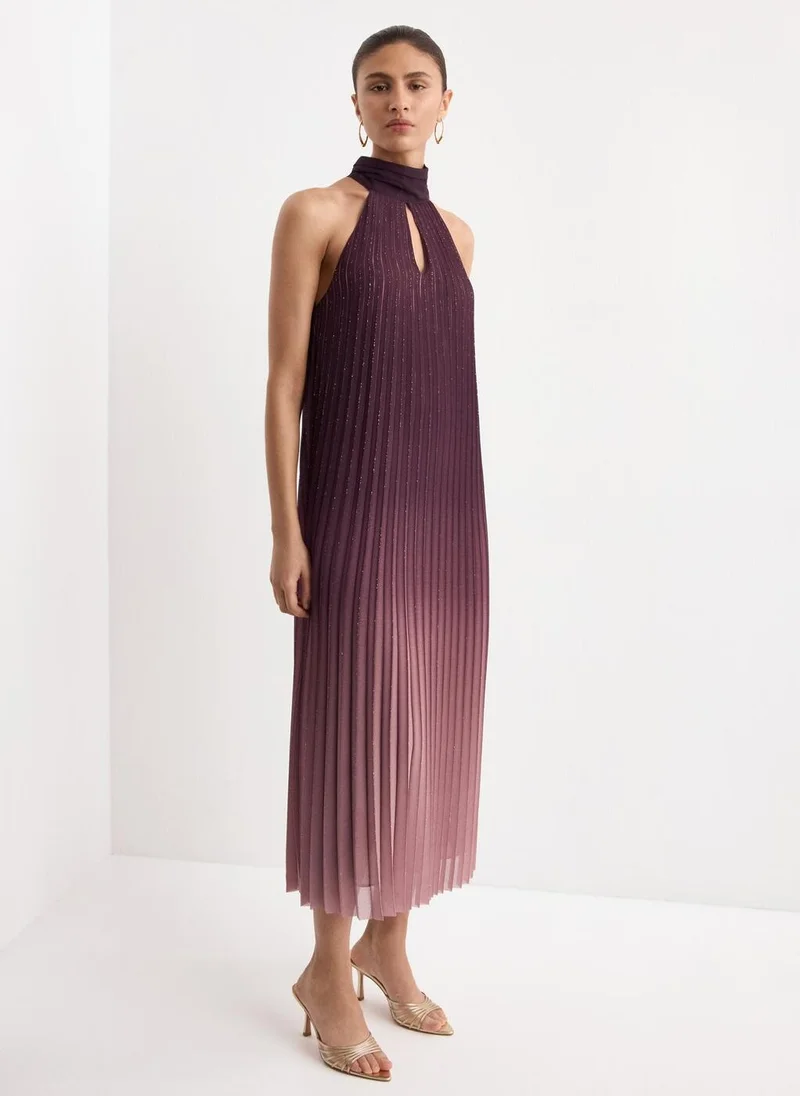 مانجو Pleated halter neck dress